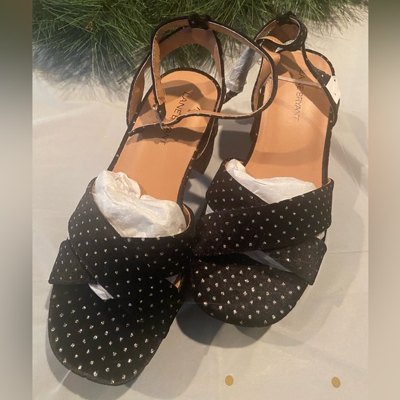 Lane Bryant Velvet Metallic Dot Block-Heel Sandal - Picture 3 of 6